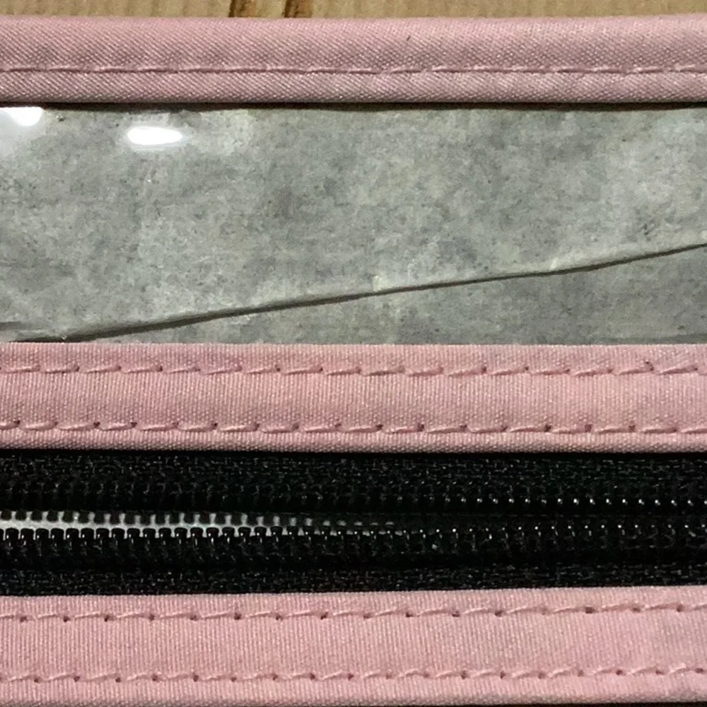Lancôme Pink & Black Zippered Travel Makeup‎ Cosmetic Case Bag NWT